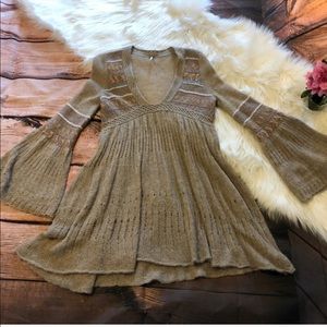Free People Alpaca wool blend bell sleeves  dress